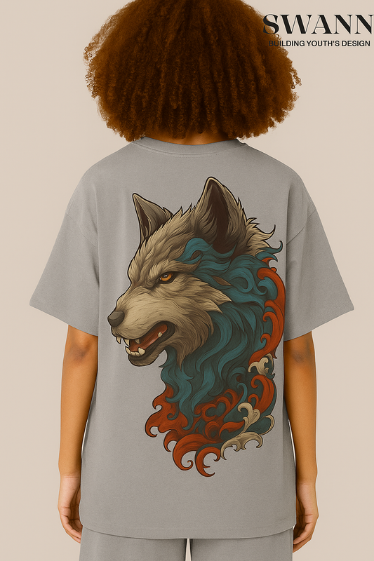 Wolf at back men