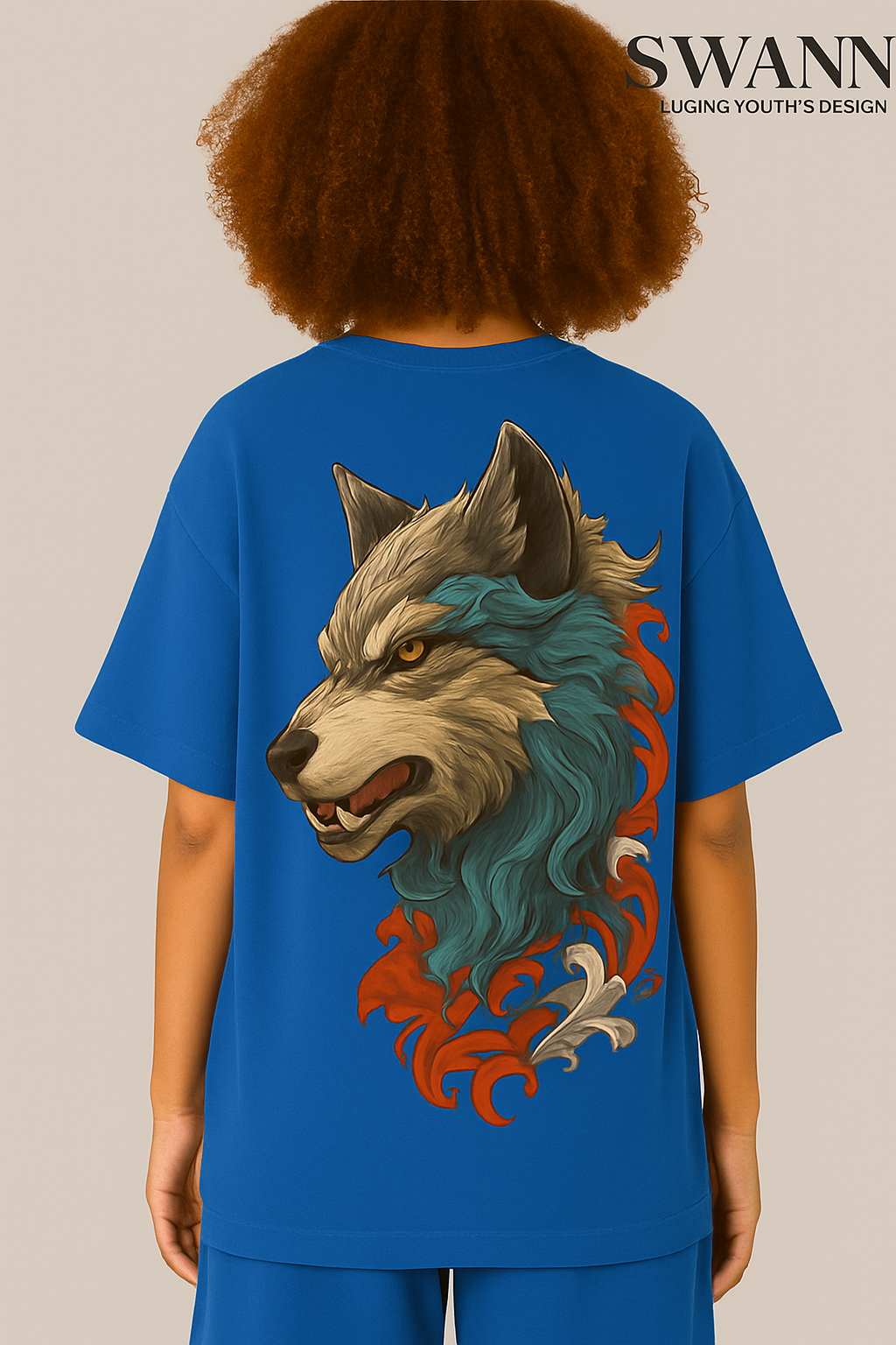 Wolf at back men