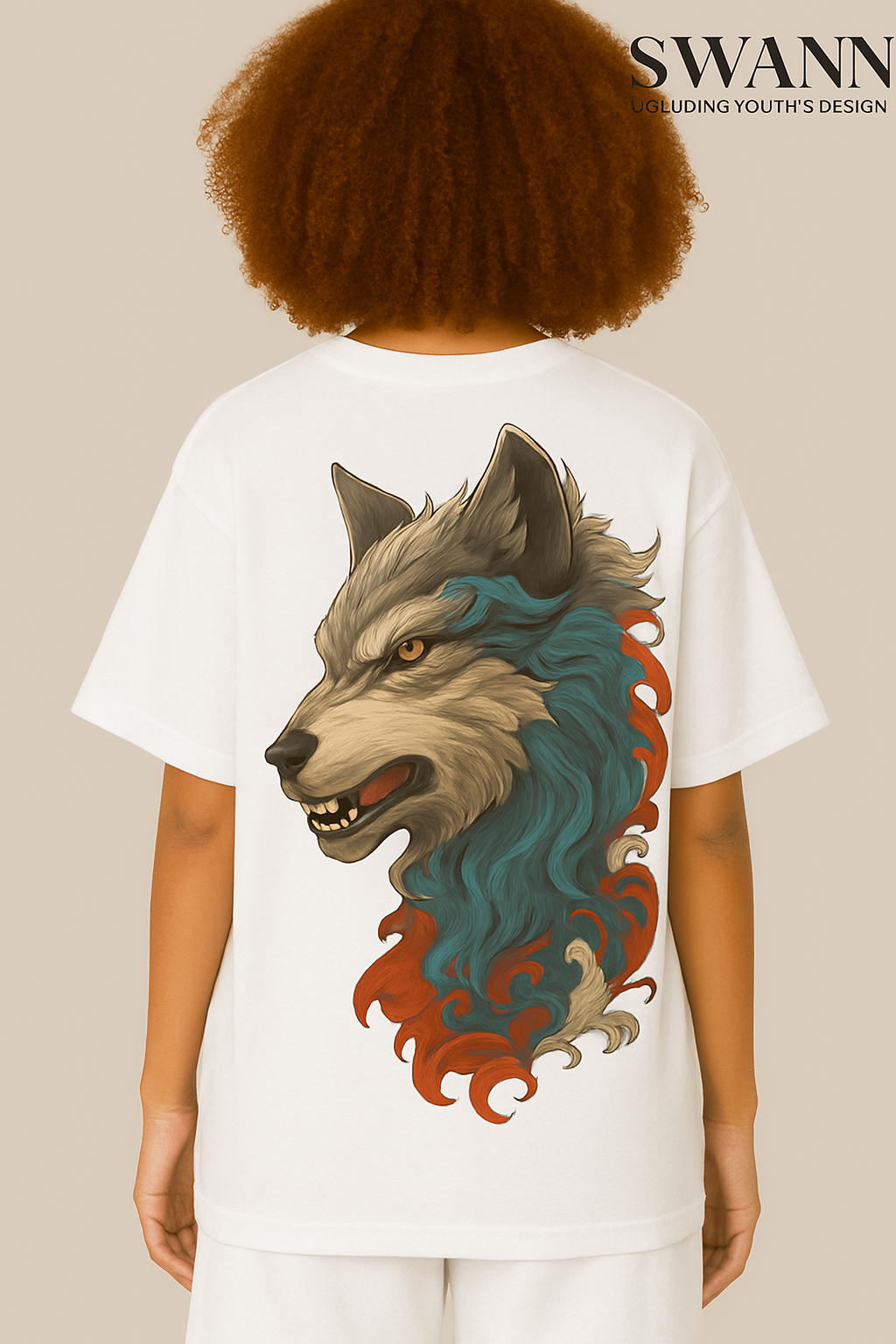 Wolf at back men